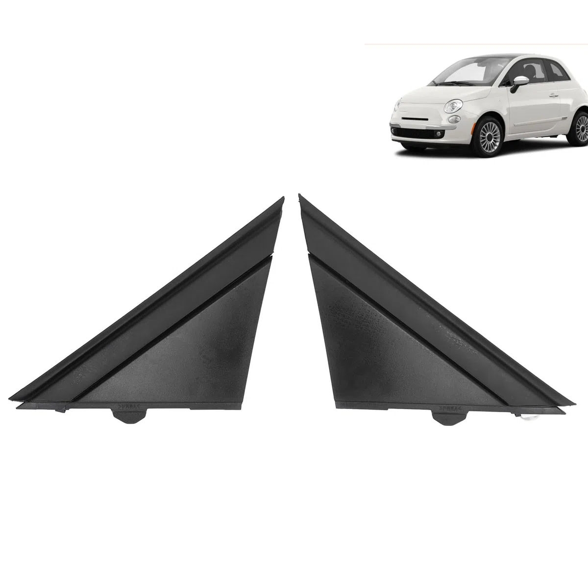Portada de la Bandera del Espejo de la Puerta - 1SH17KX7AA Reemplazo de Decoración Negra Derecha Izquierda para Fiatt 500 2012-2017