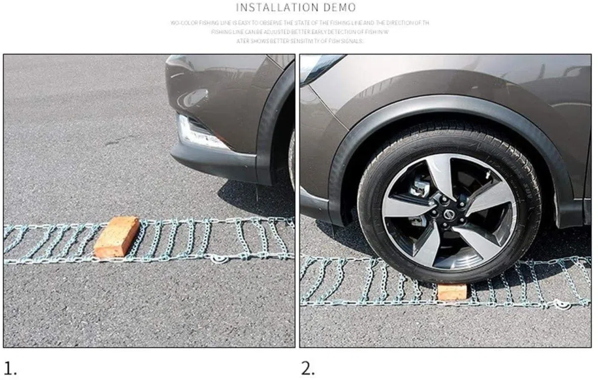 Cadenas para la Nieve - Llantas para Autos Resistentes a la corrosión Cadena para Llantas Antideslizantes Invierno General Cadena de Espesamiento de Emergencia fácil de Instalar Ad