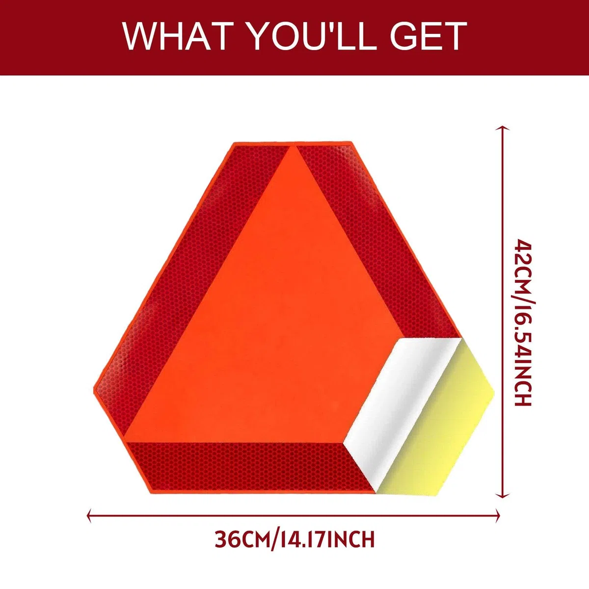 harayaa triangular reflectante de PVC para vehículos de movimiento, accesorios para tractores y maquinaria agrícola.