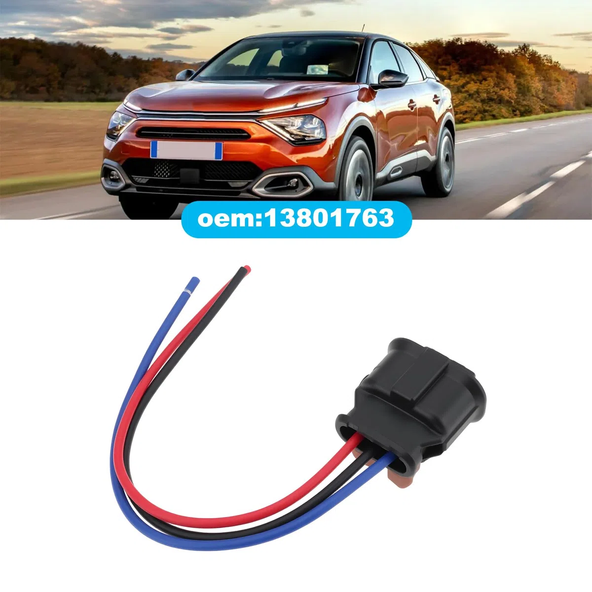 Conector de Cableado de Encendido de Bobina de 3 Pines 13801763 Compatible con Peugeot Compatible con Citroen 15cm