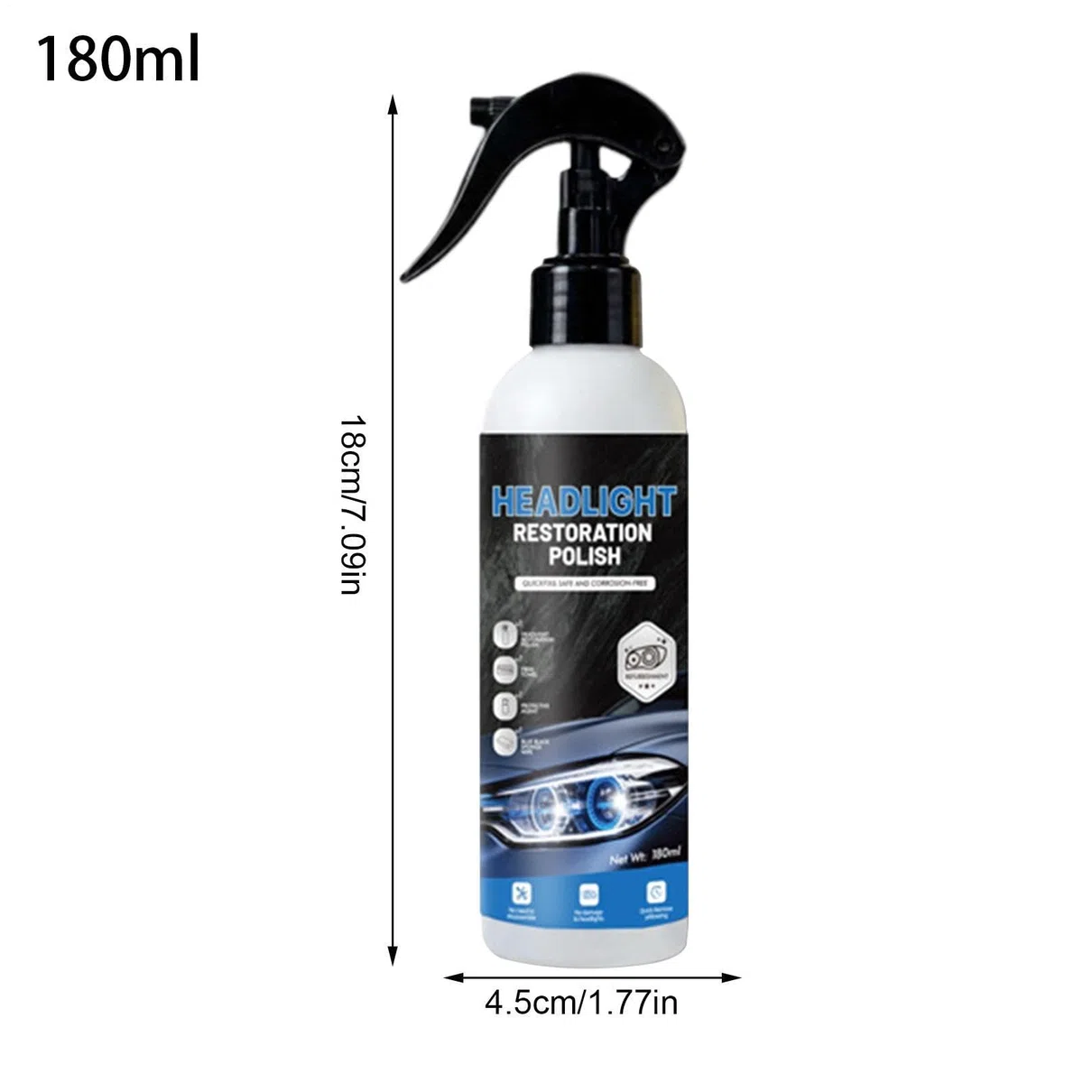 Genérico Kit Restauración Faros - 180ml Headlight Cleaner | Líquido Duradero Headlight Cleaner and Restorer Kit - Reparación Visibilidad Automotriz | Auto Motocicleta Garaje Taller Viaje Conducción