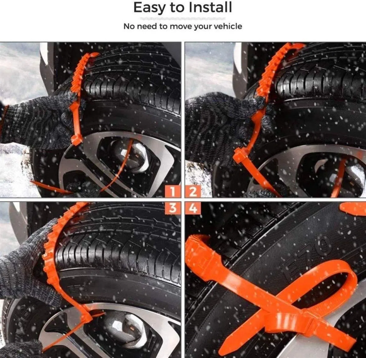 Cadenas de Nieve para neumáticos, Cadenas de Nieve universales Cadenas de Nieve Antideslizantes para neumáticos Portátiles, fáciles de Montar, tracción de Emergencia, Cadenas de ne