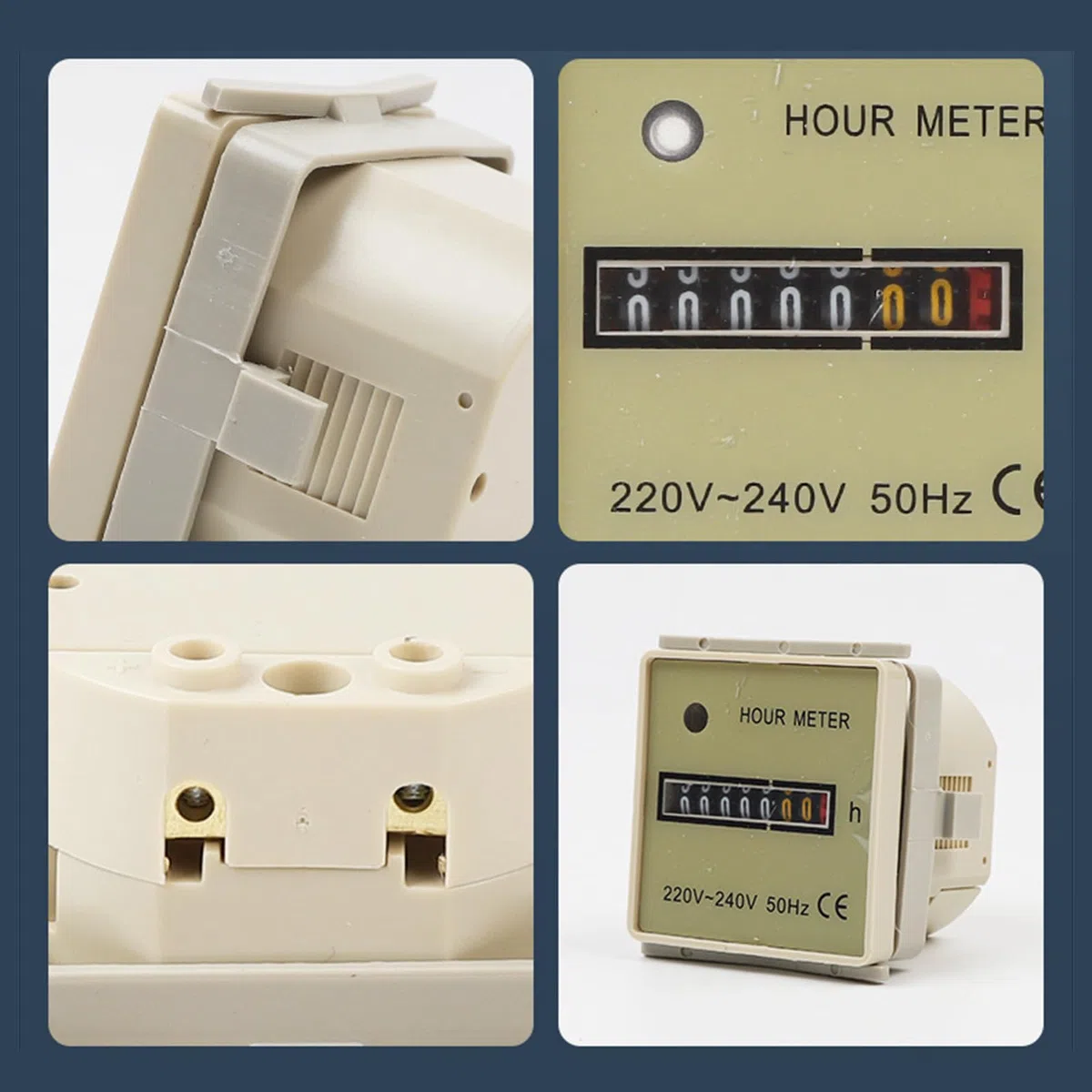 Contador electrónico de 220 V-240 V, medidor de horas digital, 220 V-240 V, 50 Hz, contador de temporizadores para aire acondicionado