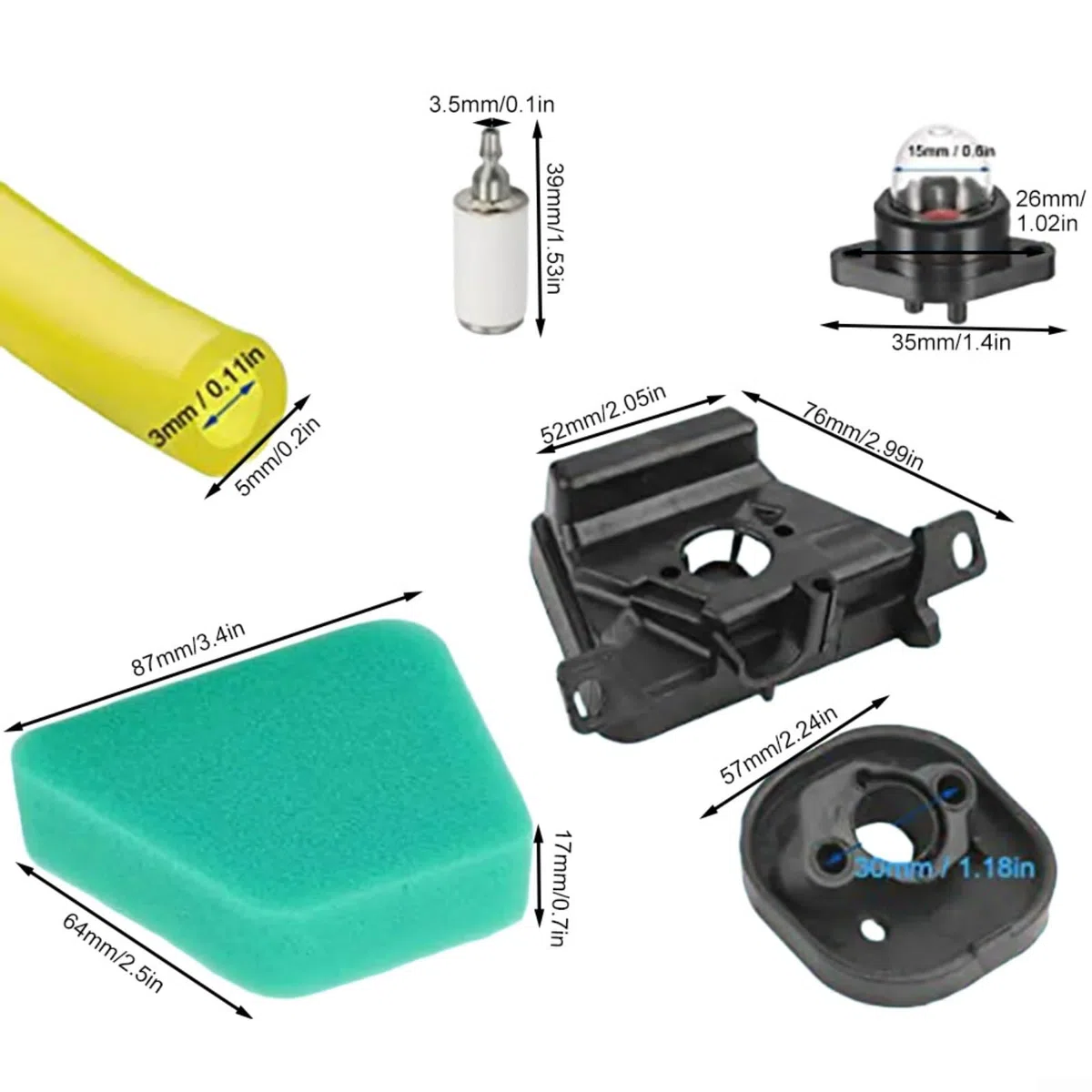 NexRen Carburador de repuesto para Partner 351 352 370 371 390 391 401 420 422 P4 18XT 20XT incluye bombilla de filtro de línea de combustible para modelos McCulloch Cat