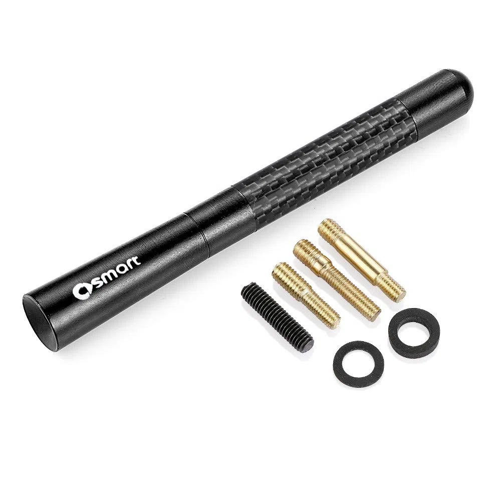 Funda de antena FM para radio de coche Smart fortwo forfour 451 453, 12 cm, fibra de carbono, accesorios decorativos