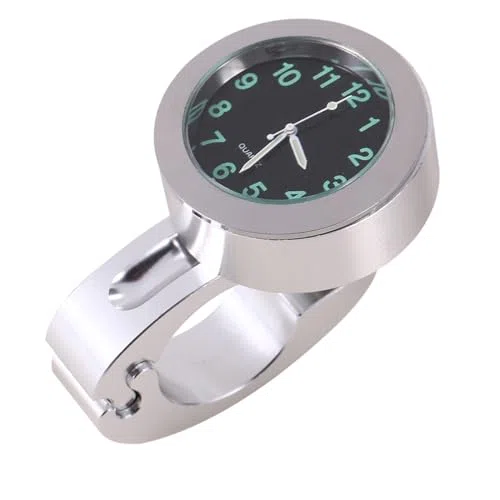 Yctze para Daystar 125 horloge guidon mm 1pc Plata Motocicleta Impermeable Manillar Glow Mount Reloj Reloj Universalreloj para Manillar de Moto AK 550 uhr Fuer