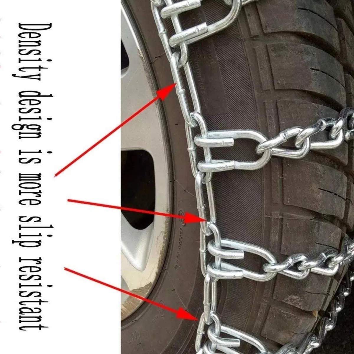 Cadenas de Nieve, Cadena de tracción de neumáticos Cadenas de Nieve universales para automóviles Tracción de Emergencia portátil Anti-esquí Cadenas de Nieve de Acero de aleación cl