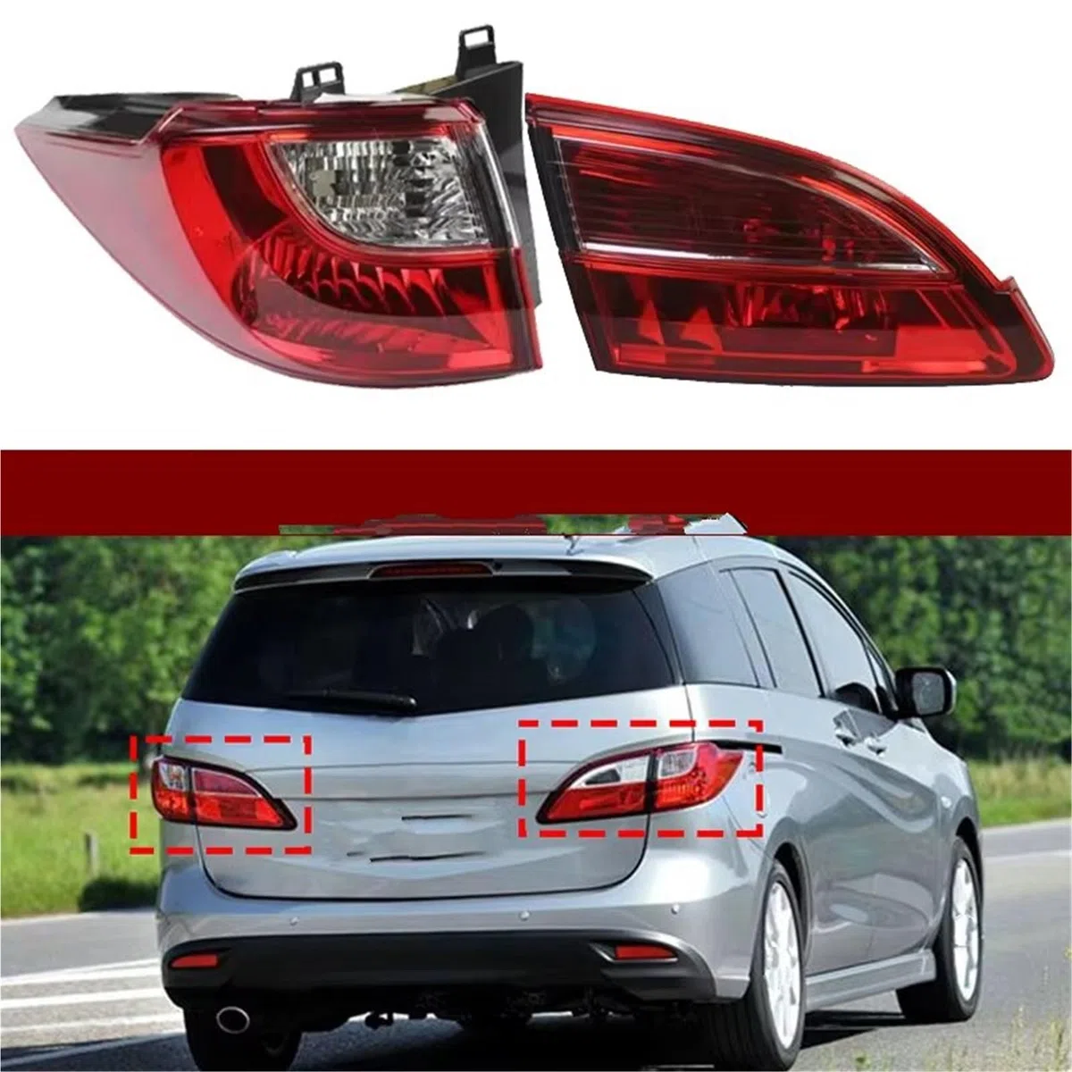 Coche Faro Trasero Compatible Con Mazda 5 2012 2013 2014 2015 Luz Trasera Conducción Intermitente Freno Estacionamiento Componentes Conjunto Luces Traseras Izquierda Derecha