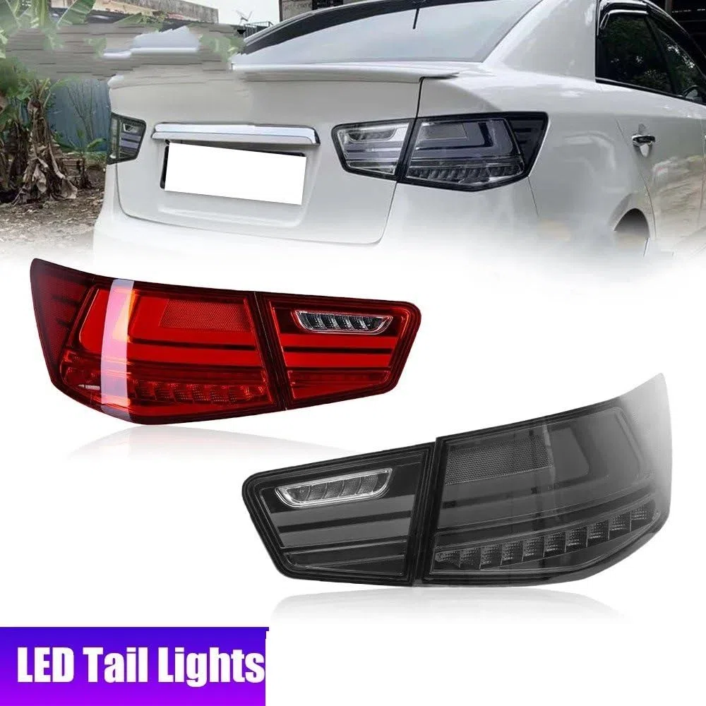 Par Luces Traseras LED Para Kia Para Forte 2009-2012 Circulación Diurna Antiniebla Freno Señal Giro Plug And Play Luces Antiniebla Luz Niebla(Rojo)