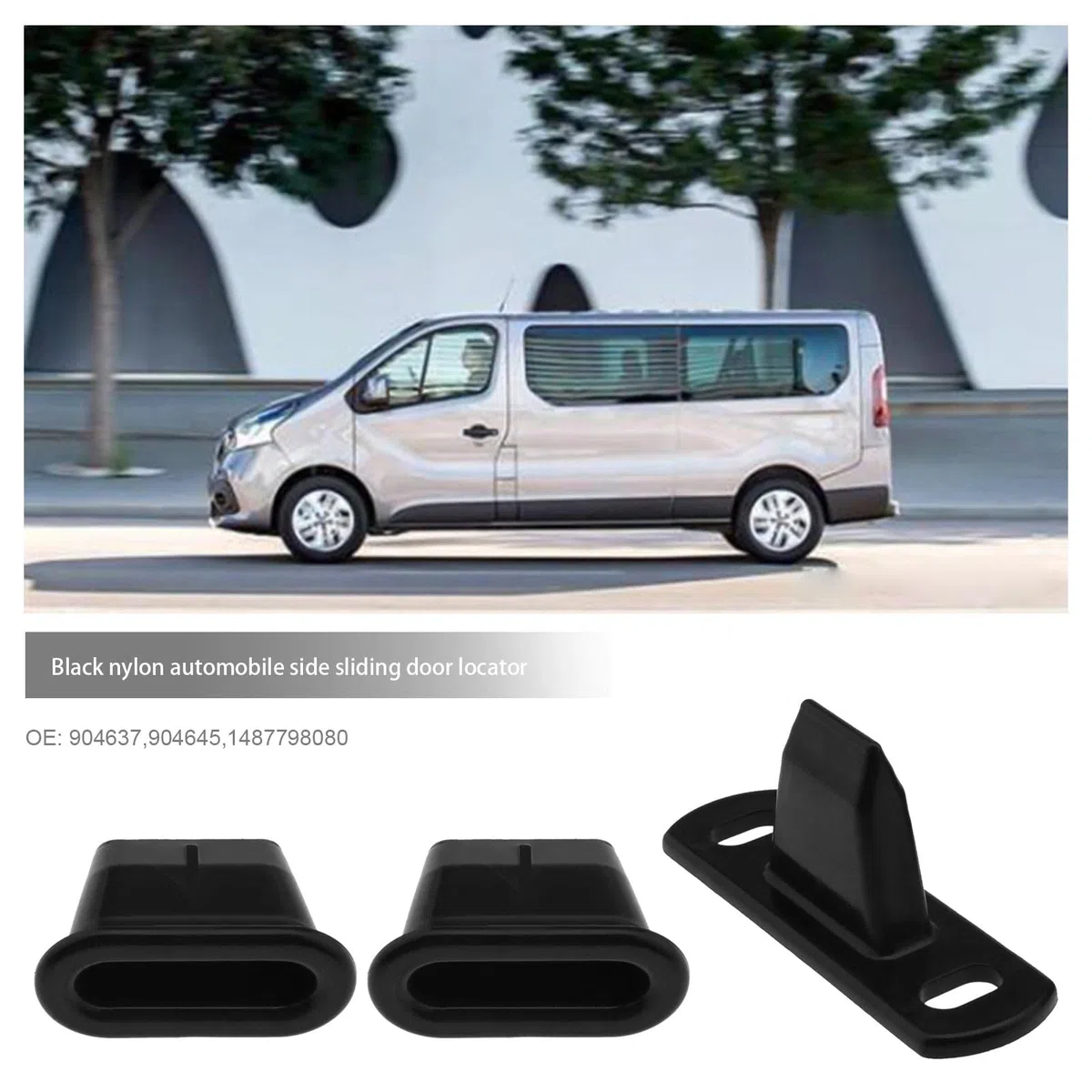 Juego de 2 localizadores de puerta corredera lateral para coche, guía de vehículo y pasador de nailon 904637 904645 1487798080, Compatible con Fiat Scudo 1995-2006