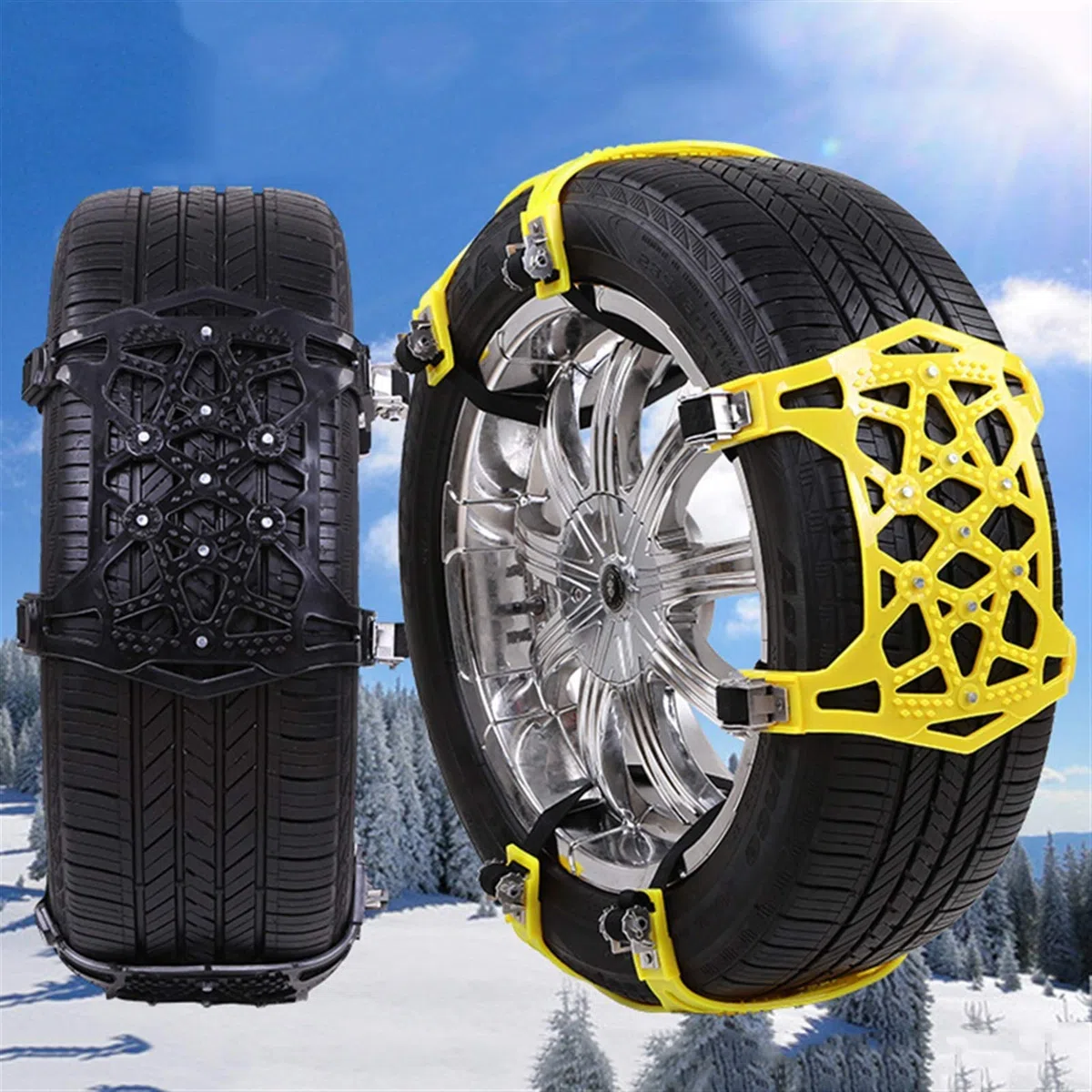 Cadena de Nieve para automóvil Cadena de Nieve Antideslizante Vehículos universales Rueda Antideslizante ensanchada y Gruesa Cadena de Nieve para camión de Invierno Cadena de neumá