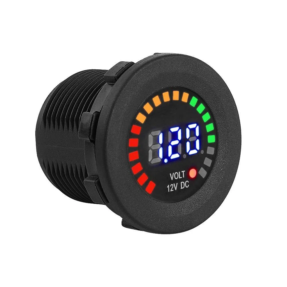 voltimetro 12v + Akozon Voltímetro 12 V Motocicleta Coche LED Pantalla digital Voltímetro Impermeable Voltaje Volt Meter Negro