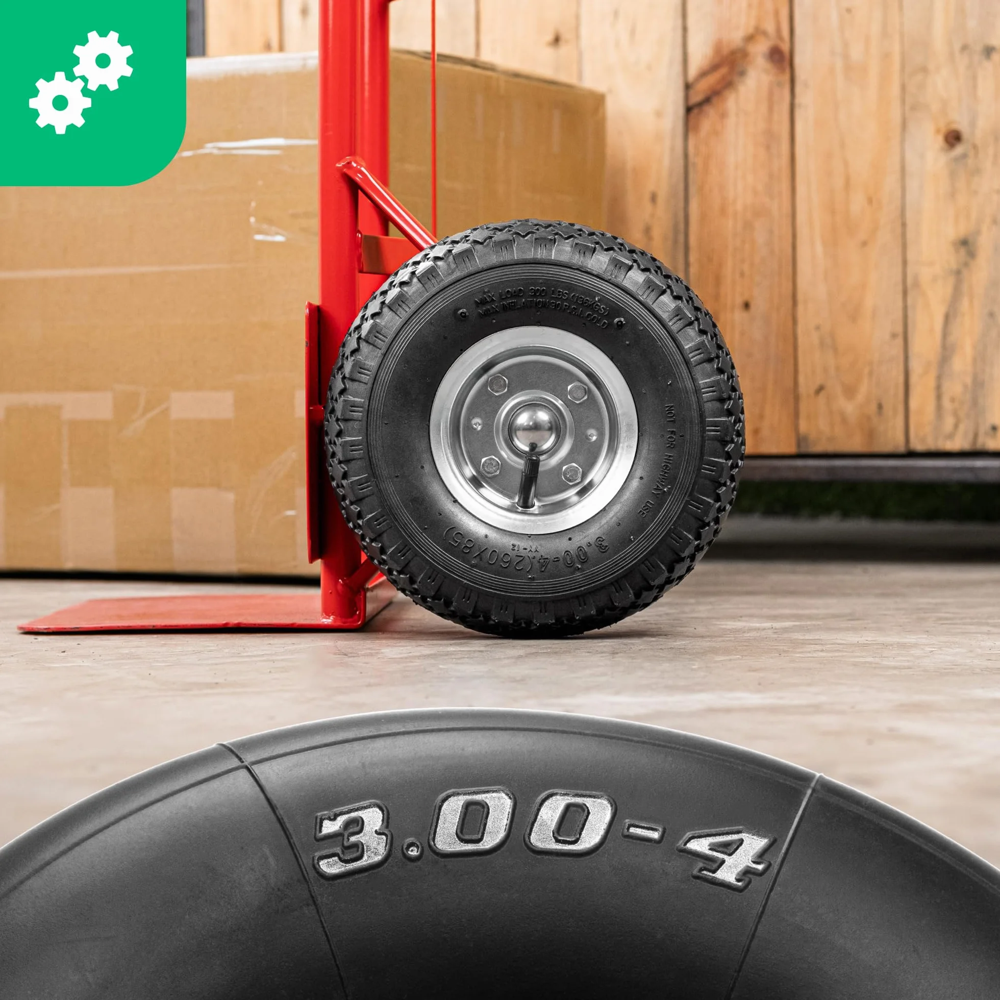 MOOVMOOV Cámara de aire 3.00-4 Válvula Recta TR13 (x2) – Cámaras de aire de Repuesto 260x85 para Carretilla, Carro y Remolque de Jardín, otros – Compatible con Neumáticos 3.50-4 y 260x85 mm