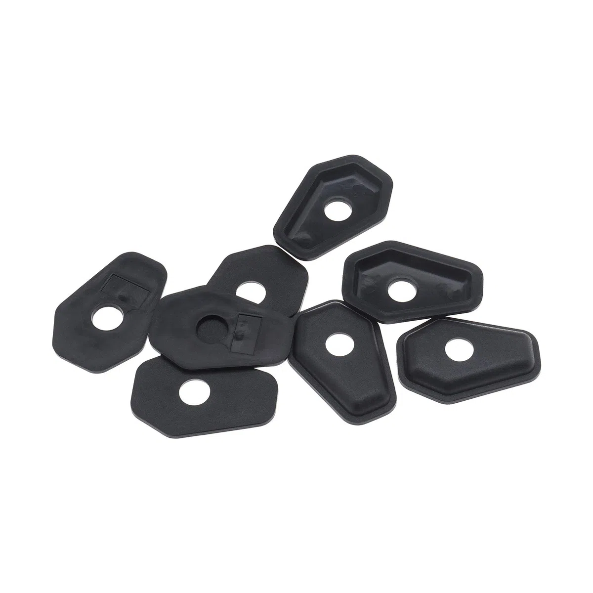 Juego de 4 placas adaptadoras para intermitentes de motocicleta, color negro para parte delantera y trasera, compatible con SXR600 750 1000 SV650 1000 DL650
