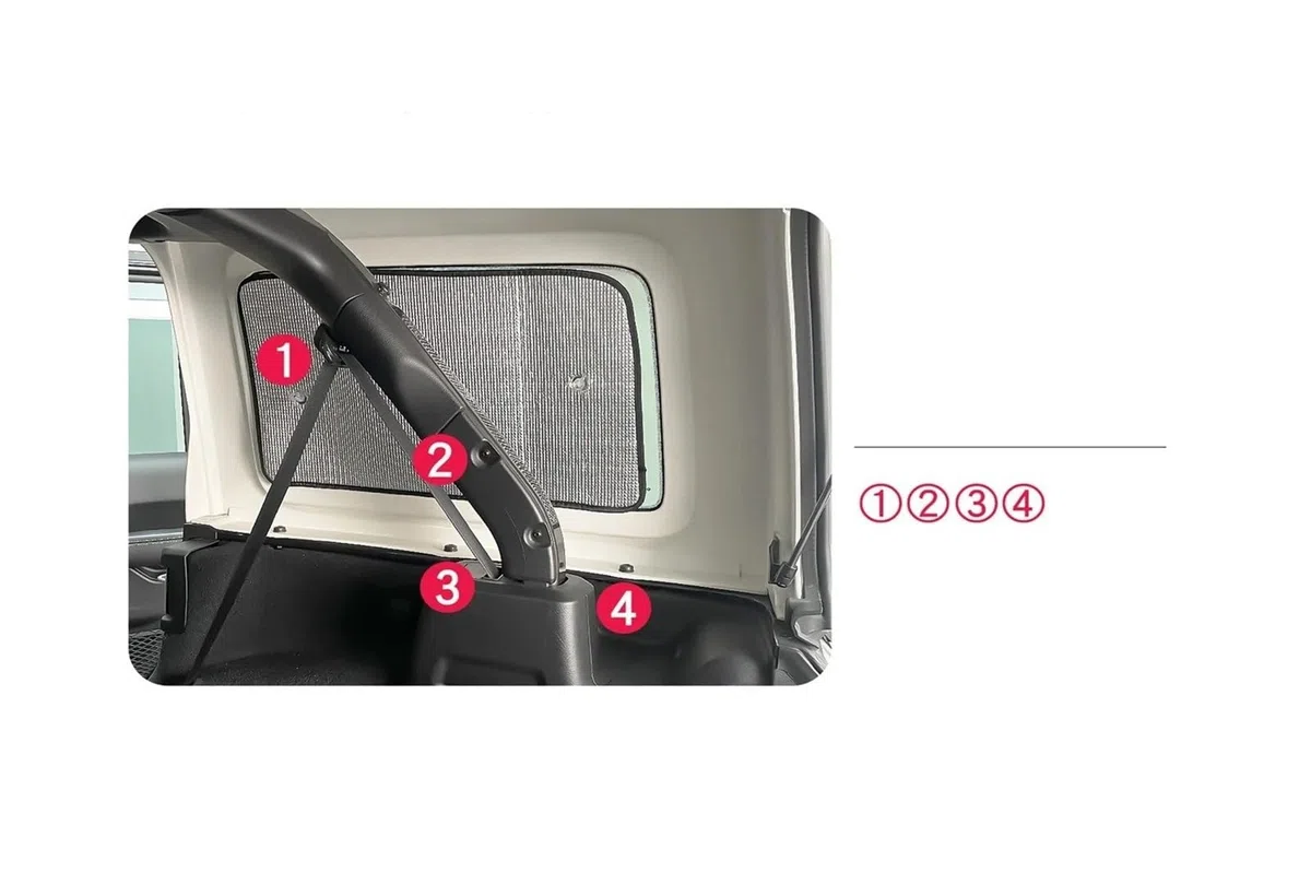Trasero Cubierta Cargo Cover para Jeep para Wrangler (JL) 4dr Hardtop 2024 2025 Panel Almacenamiento Modular Estante Maletero Portaequipajes Interior