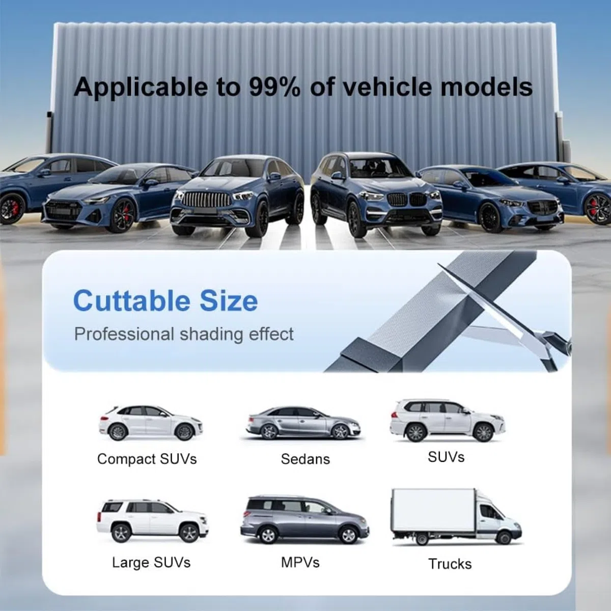 Parasol Coche Delantero, Visera Protección Solar Retráctil Automática para Parabrisas de Coche con Protección de Ventosa, Cortina con Protección UV