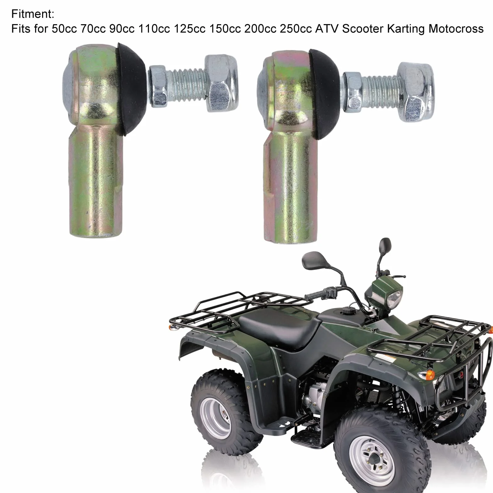 Conjunto de punta de biela de dirección M10 10 mm para ATV Scooter Karting Motocross con rótula de barra estabilizadora - Diseño durable y resistente para deportes extremos