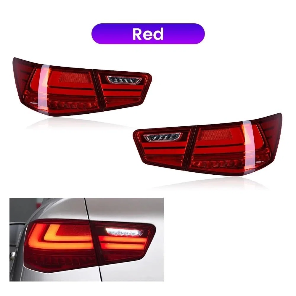 Par Luces Traseras LED Para Kia Para Forte 2009-2012 Circulación Diurna Antiniebla Freno Señal Giro Plug And Play Luces Antiniebla Luz Niebla(Rojo)