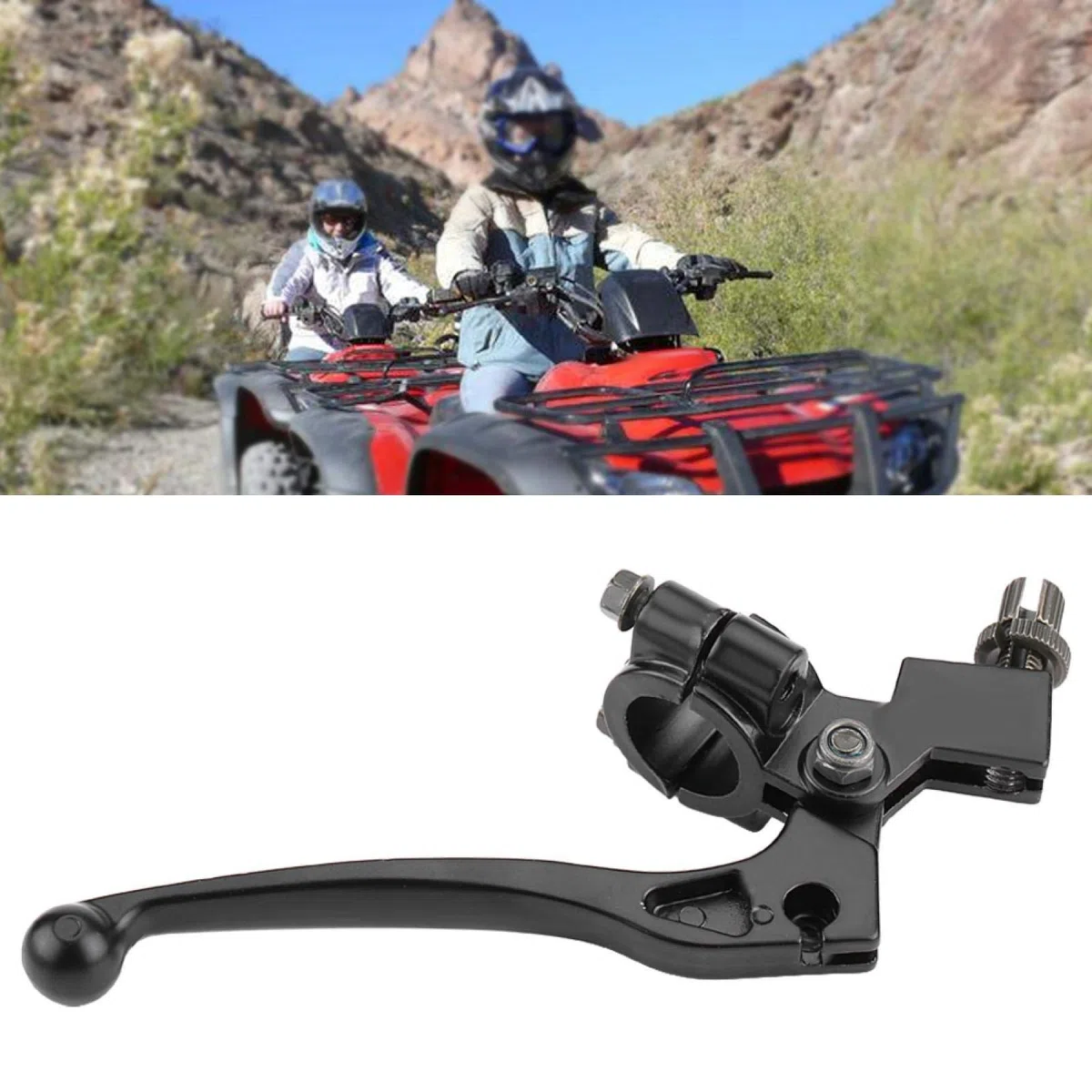 Qiilu Manetas De Embrague De Moto, Palanca de freno de embrague plegable de 22 mm 7/8 pulg. De aluminio con percha para 50CC - 125CC Dirt Pit Bike