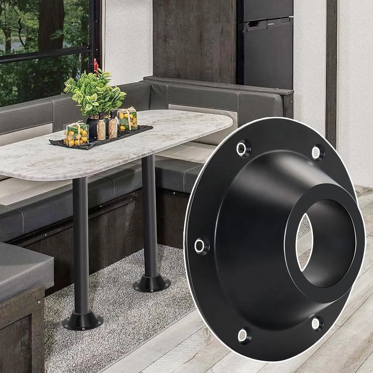 Soporte de base de mesa para vehículos recreativos,Soporte de mesa para vehículos recreativos - Base de mesa de pedestal de montaje en base de mesa para barco de aluminio,Marco de montaje en mesa con