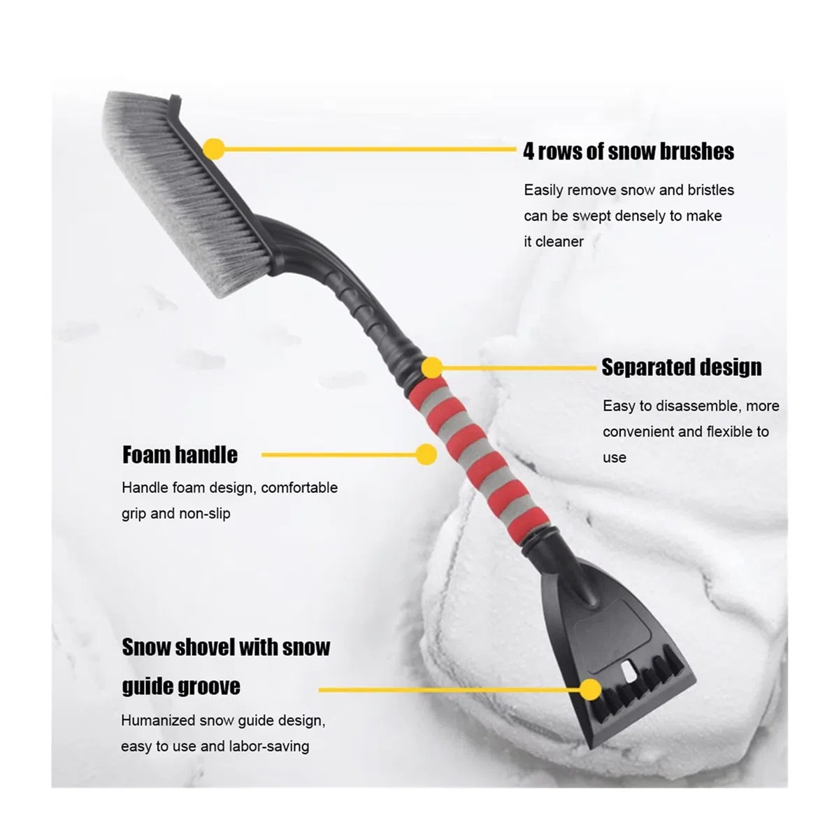 Bloques de Nieve Automóvil Coche Pincel de remoción de Nieve Hielo Cepillo Extensible Frost Scraper Mano Multifunción Cepillo de Limpieza (Color : 6)