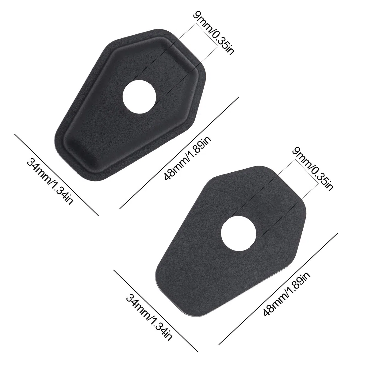 Juego de 4 placas adaptadoras para intermitentes de motocicleta, color negro para parte delantera y trasera, compatible con SXR600 750 1000 SV650 1000 DL650