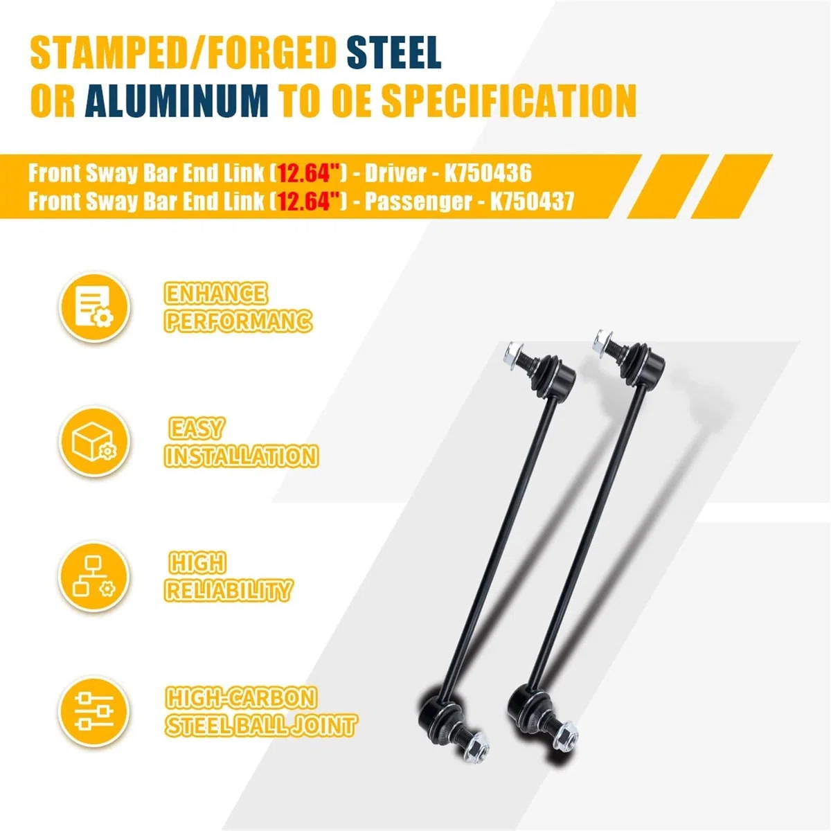 Kit de suspensión de 6 piezas for brazo de control inferior delantero, barra de acoplamiento, barra estabilizadora, enlaces de extremo, compatible con Hyundai Sonata 2011 2012 2013 2014