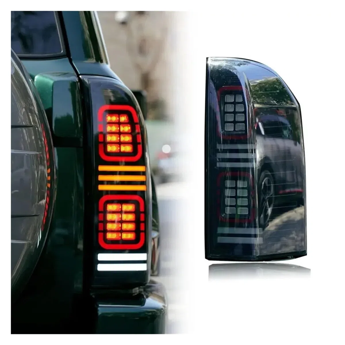 Conjunto Luz Trasera Para Nissan Patrol Y61 2006-2022 2 Uds Conjunto Luz Trasera Coche LED Freno Flujo Agua Parpadeo Lámparas Luces Traseras Faro Trasero LED