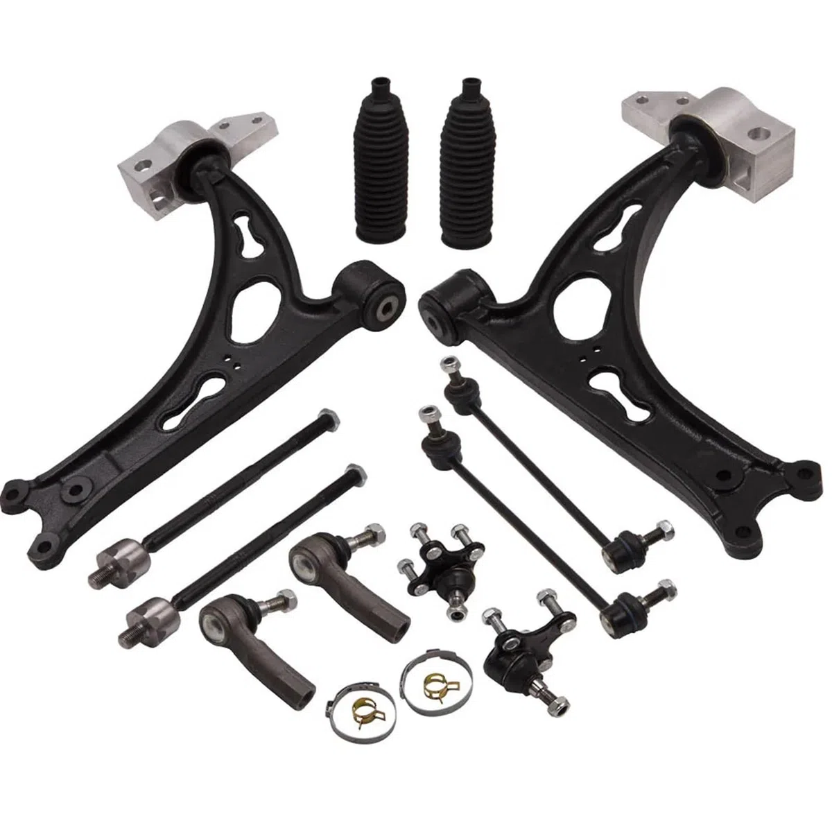 Kit de brazo de control Juego de horquilla de suspensión Extremo de barra de acoplamiento delantero Compatible con VW Touran
