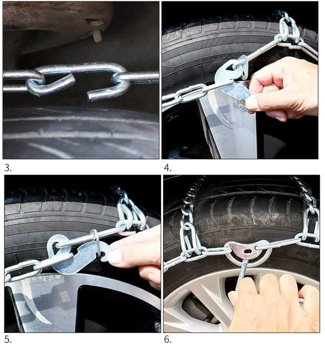 Cadenas para la Nieve - Llantas para Autos Resistentes a la corrosión Cadena para Llantas Antideslizantes Invierno General Cadena de Espesamiento de Emergencia fácil de Instalar Ad