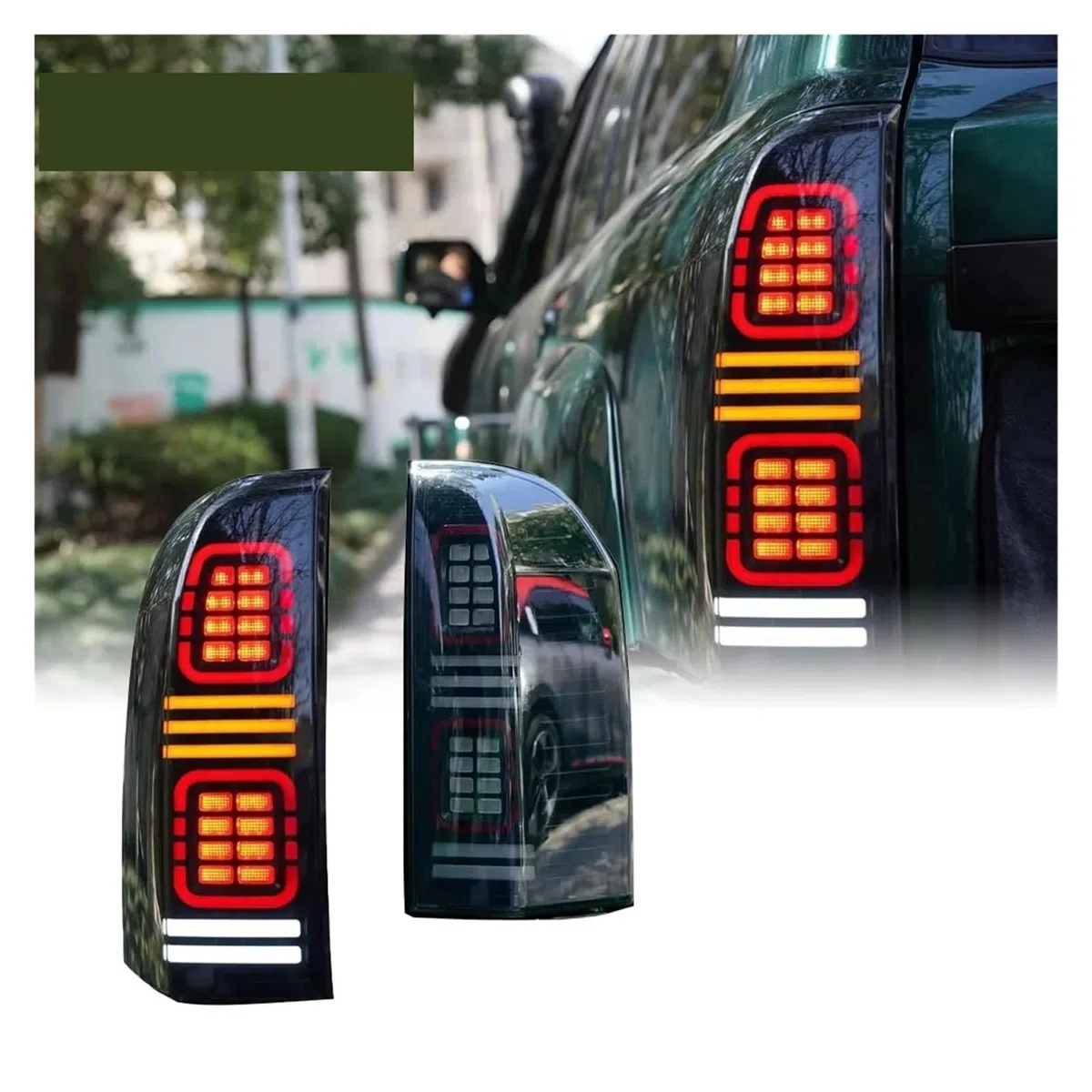 Conjunto Luz Trasera Para Nissan Patrol Y61 2006-2022 2 Uds Conjunto Luz Trasera Coche LED Freno Flujo Agua Parpadeo Lámparas Luces Traseras Faro Trasero LED
