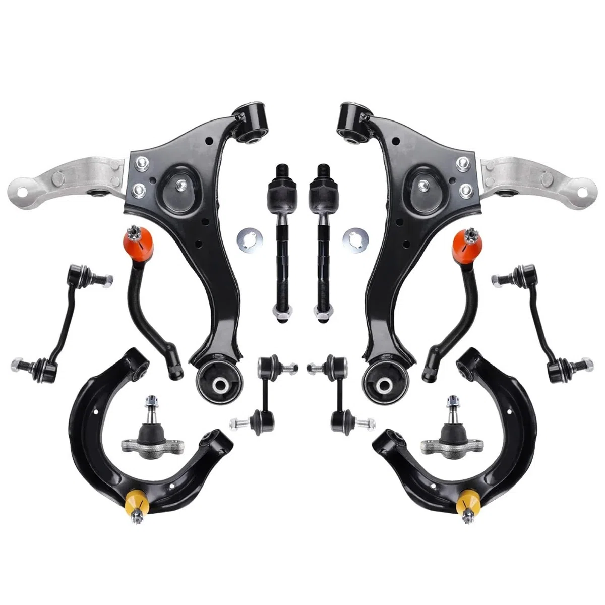 Brazo de control inferior delantero, rótula, barra de acoplamiento, 14 piezas, suspensión compatible con Hyundai Sonata 2006 2007 2008 545003K000