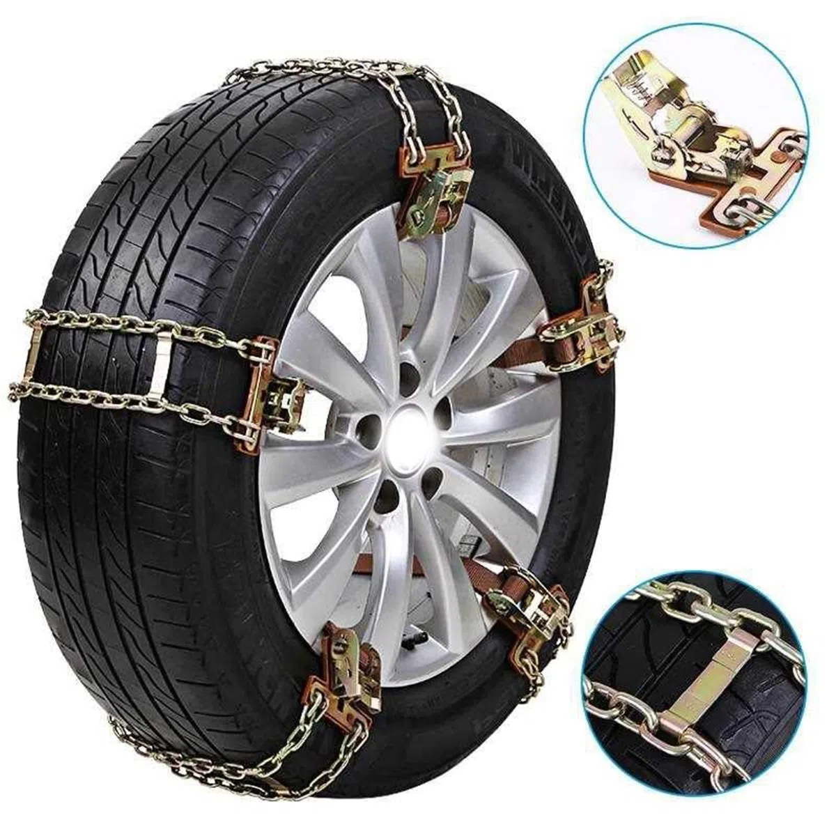 Cadena de Nieve para automóvil, llanta de Rueda, Cadenas Antideslizantes para Nieve para automóvil, camión, SUV, Emergencia, Invierno, 1X Universal (Color: S)