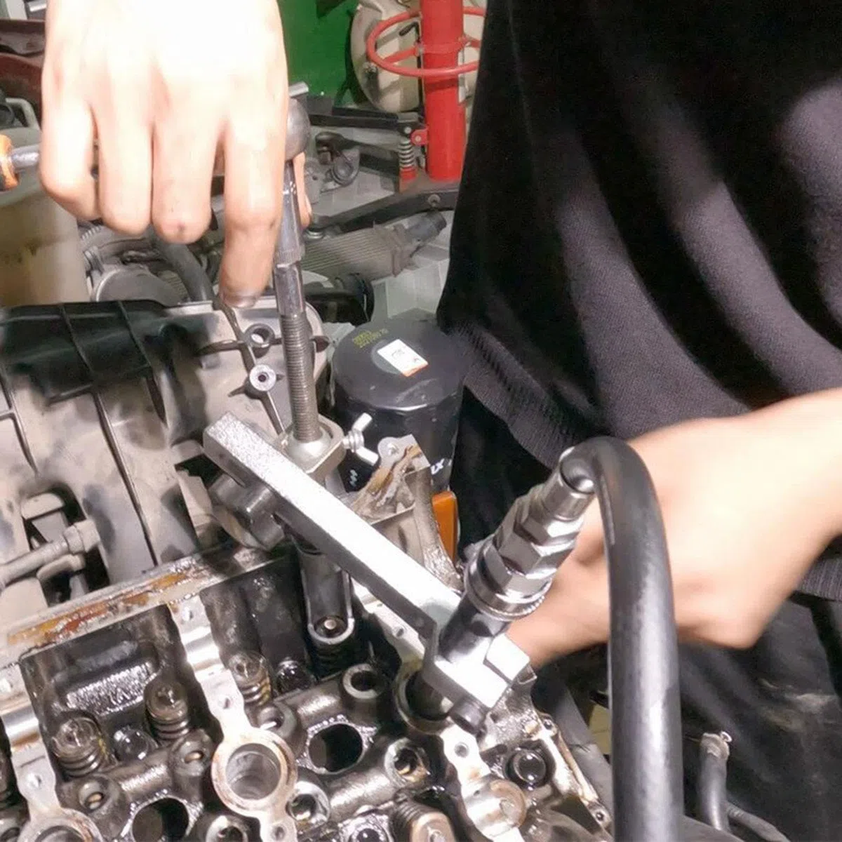 Compresor de Resortes de Válvula, Herramienta de Reparación Automotriz de Metal
