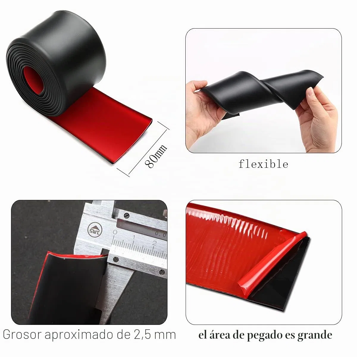 Faldones Laterales universales para Coches, Protector Lateral Universal antiarañazos, Protectores Laterales de Goma universales antiarañazos. Protector para sedanes, Camiones, SUV, Protector de
