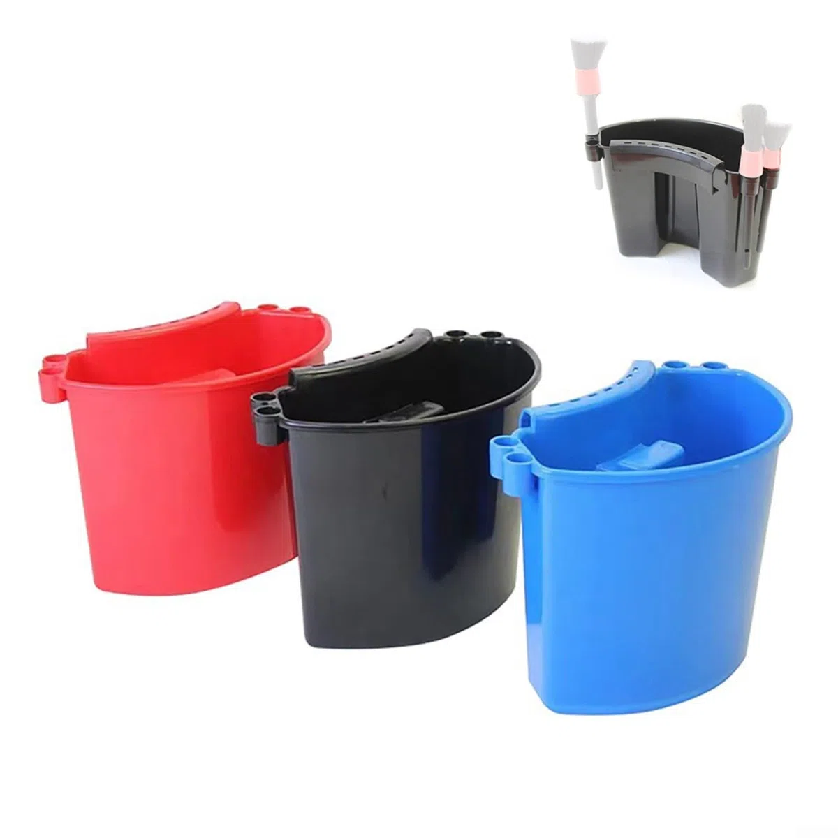 Cubo de lavado de autos Organizador de cubo de almacenamiento de lavado de autos Material ABS para detalles del vehículo en casa o uso profesional (azul)