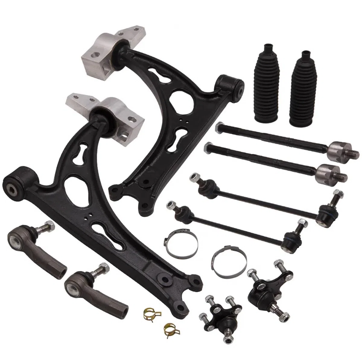 10 piezas de extremo de barra de acoplamiento de brazo de control delantero de horquilla de suspensión compatible con SEAT, compatible con VW