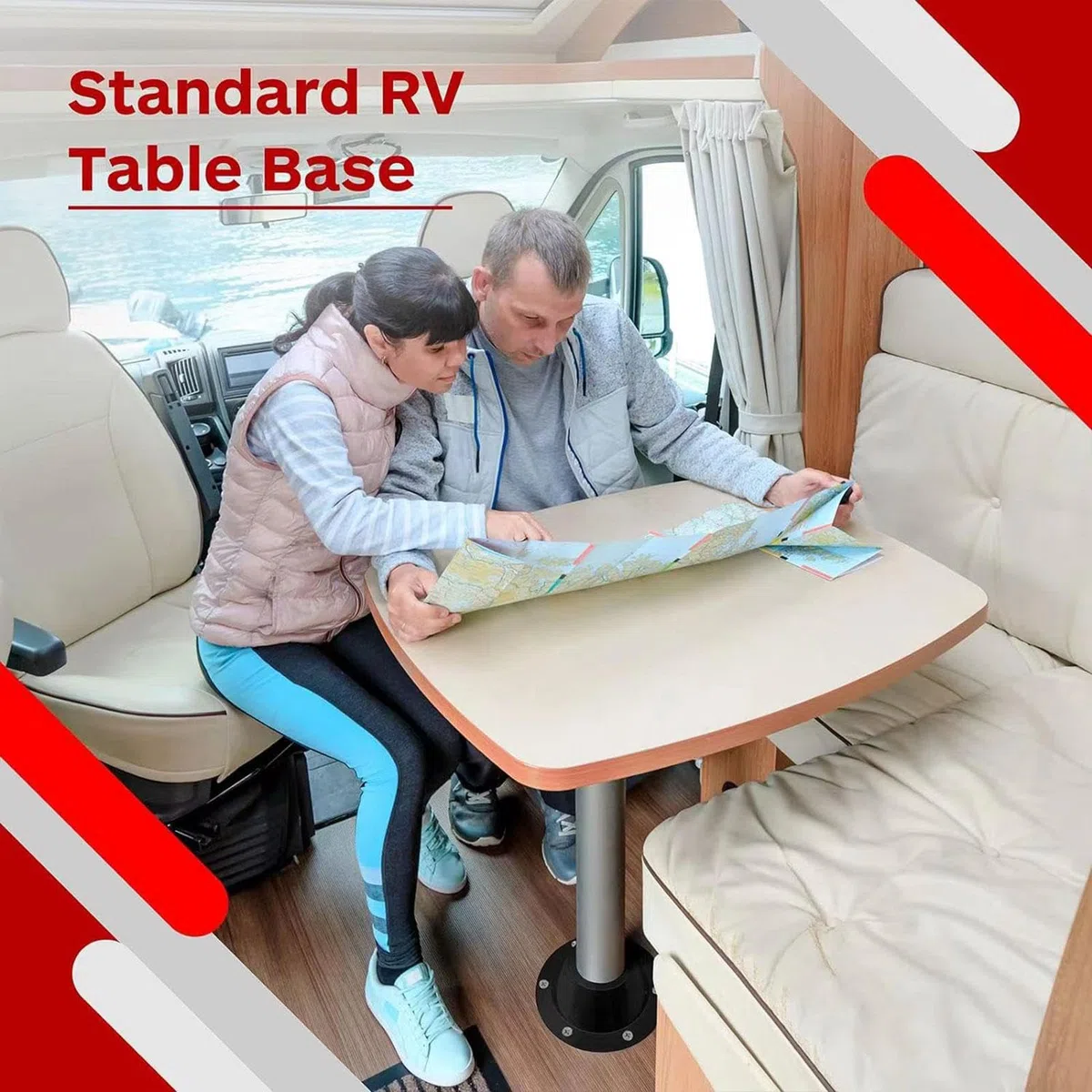 Soporte de base de mesa para vehículos recreativos,Soporte de mesa para vehículos recreativos - Base de mesa de pedestal de montaje en base de mesa para barco de aluminio,Marco de montaje en mesa con