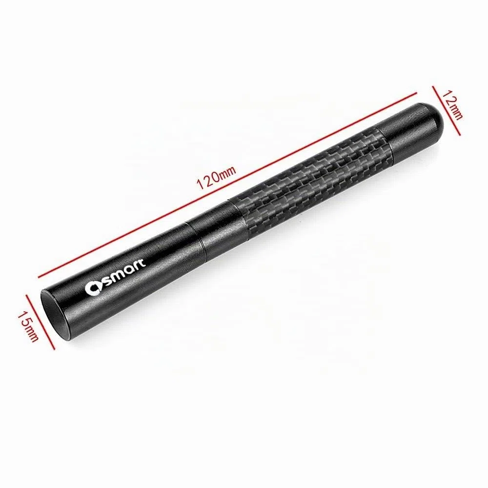 Funda de antena FM para radio de coche Smart fortwo forfour 451 453, 12 cm, fibra de carbono, accesorios decorativos