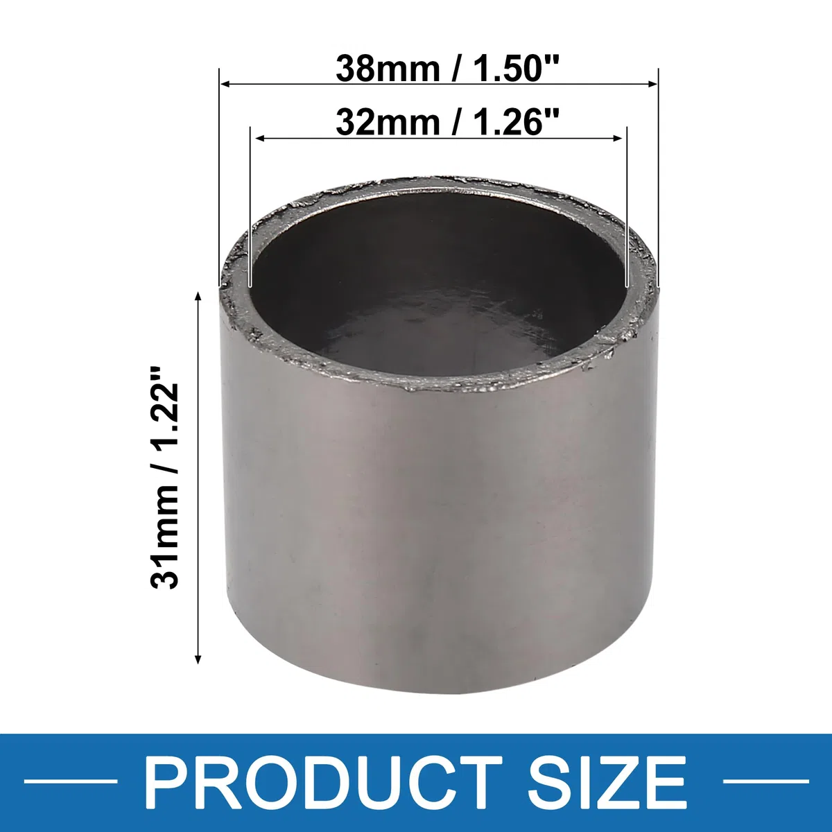 A ABSOPRO Junta De Escape De Tubo De Silenciador De Escape para Motocicleta Accesorios Deportivos De Motocross De Tierra Y Pozo, I.D. De 32 mm O.D. De 38 mm, Tono Titanio