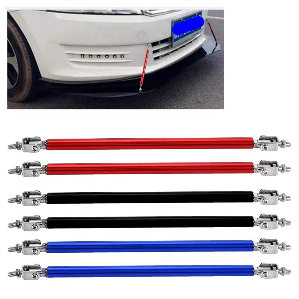 barra lip delantero-Duokon Barras de soporte 1 par 20 cm Barra de soporte de parachoques delantero de aluminio del coche Barra de soporte de modificación del coche(Negro)