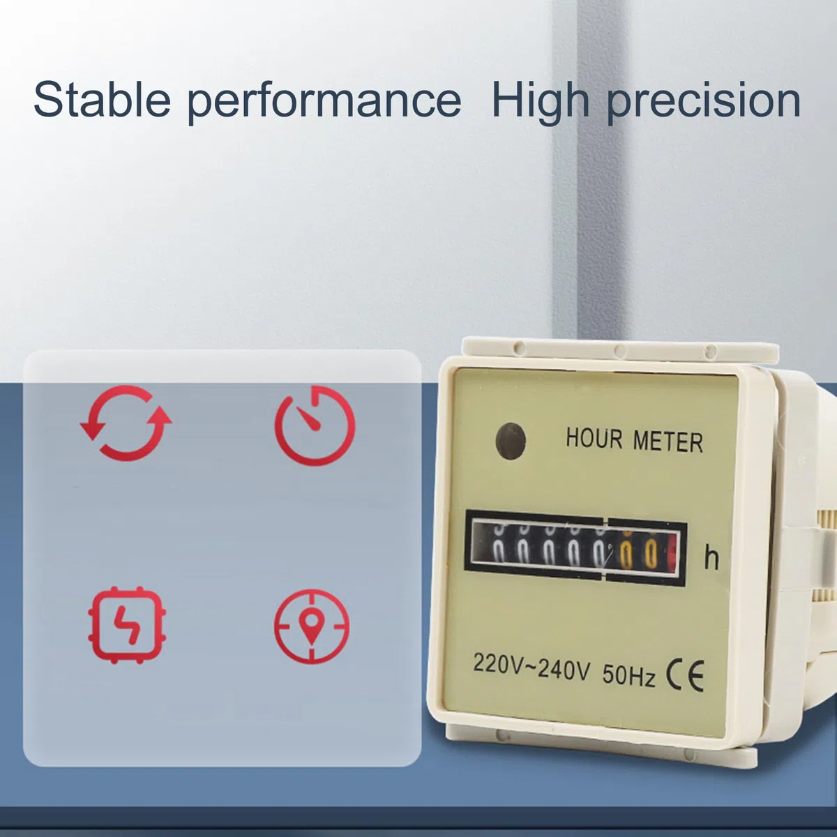 Contador electrónico de 220 V-240 V, medidor de horas digital, 220 V-240 V, 50 Hz, contador de temporizadores para aire acondicionado