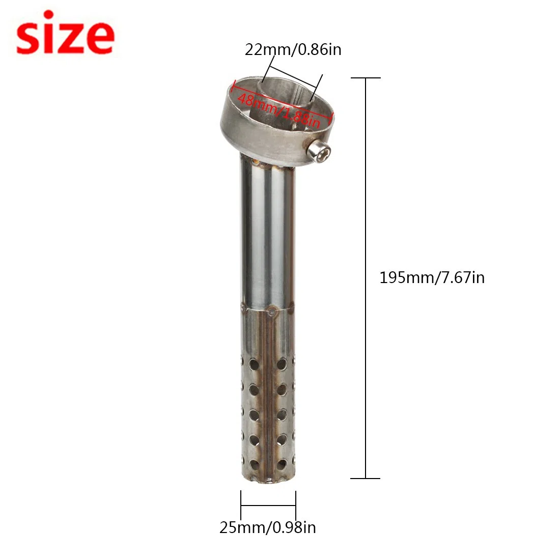 Andux Zone - Silenciador para tubo de escape de motocicleta 48 mm. Silenciador desmontable y ajustable XSQ-01