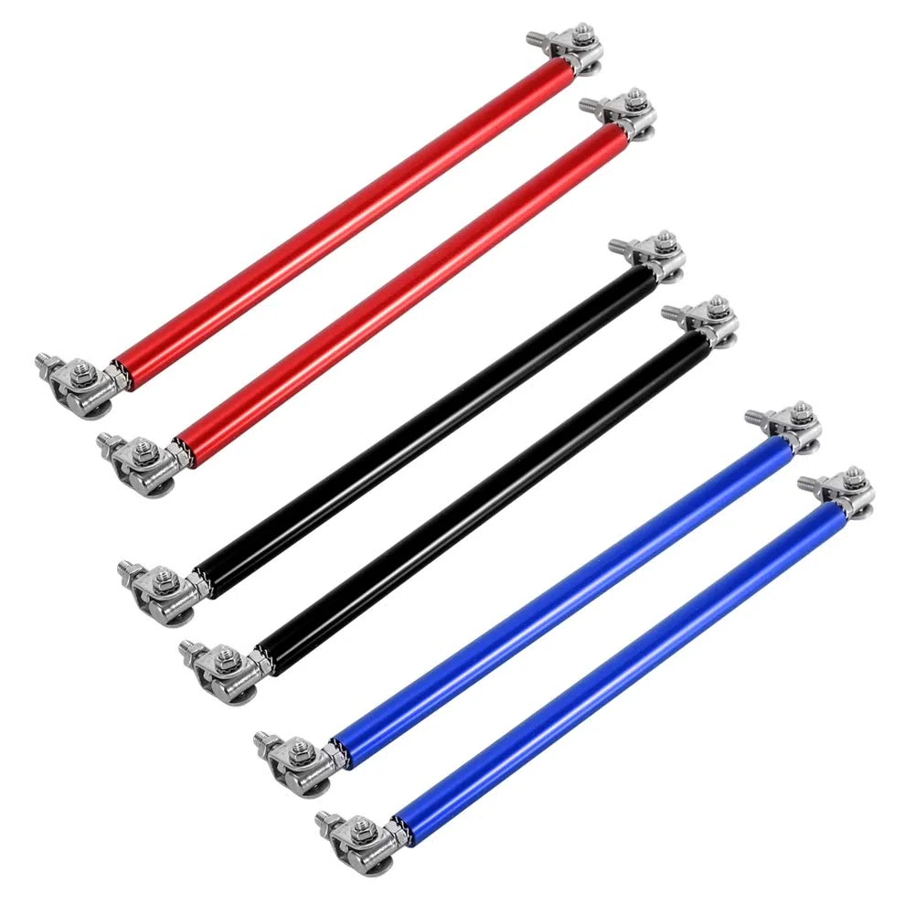 barra lip delantero-Duokon Barras de soporte 1 par 20 cm Barra de soporte de parachoques delantero de aluminio del coche Barra de soporte de modificación del coche(Negro)