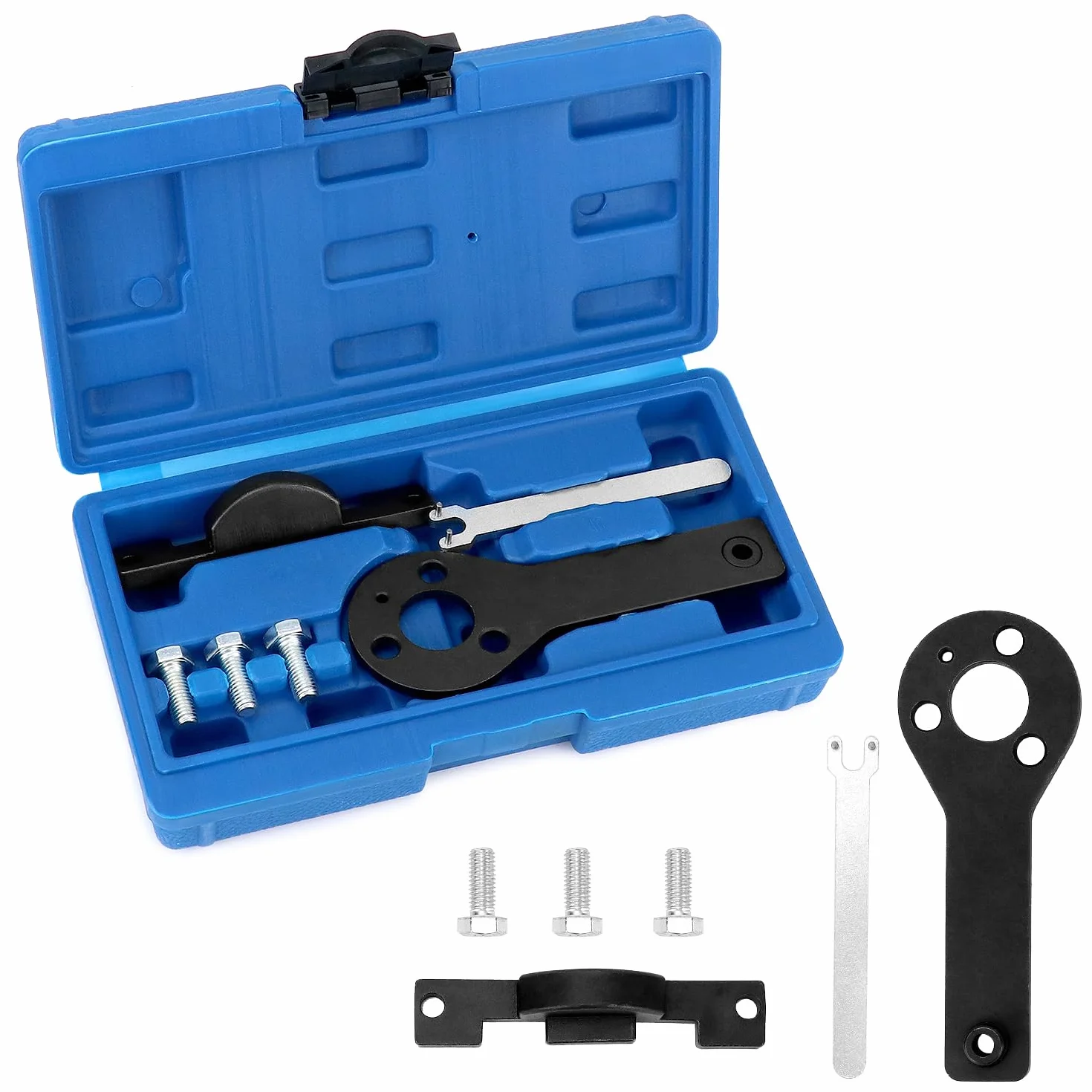 QWORK® Herramienta para Correa de Distribución, Juego de Herramientas de Sincronización, Compatible con Motores FIAT Punto EVO, Panda 1.1, 1.2, 1.4 litros 8V