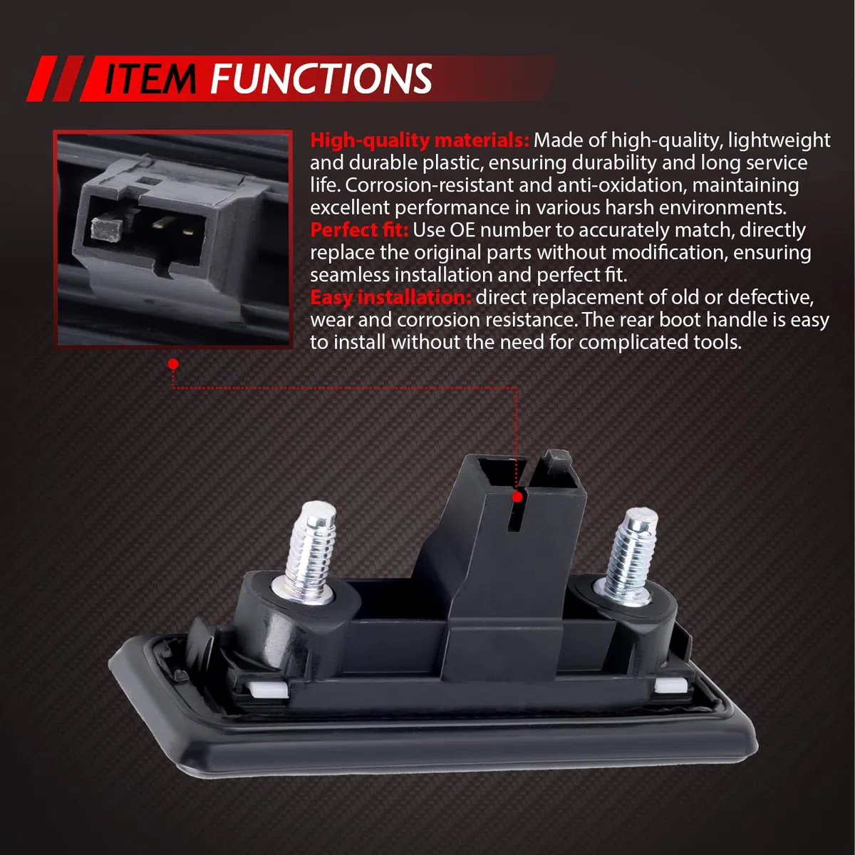 Interruptor para puerta trasera, cerradura de puerta trasera, tirador de maletero, repuesto para 2006-2015 Roomster 5J Yeti 5L A1 8X1 8XK Golf 5 Variant 1K5 accesorios para coche # 5J0827566E