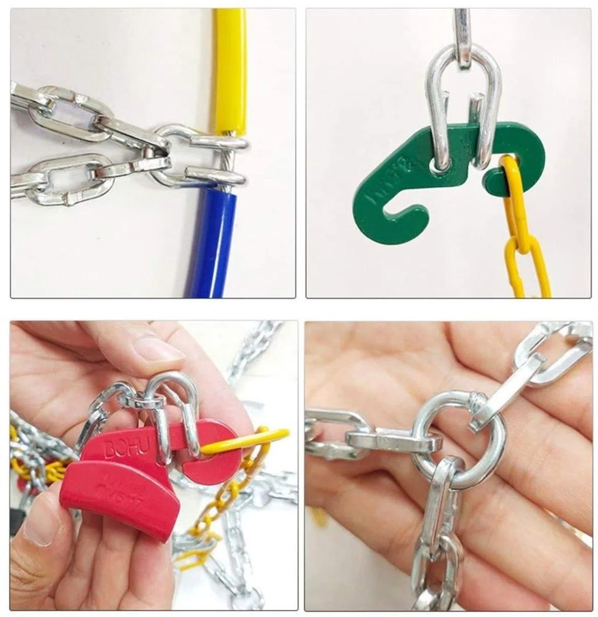 Cadenas de Nieve, Cadena de tracción de neumáticos Cadenas de Nieve de Invierno para neumáticos de Rueda de Coche, Cadena Antideslizante de Emergencia, Accesorios de Coche para Fur