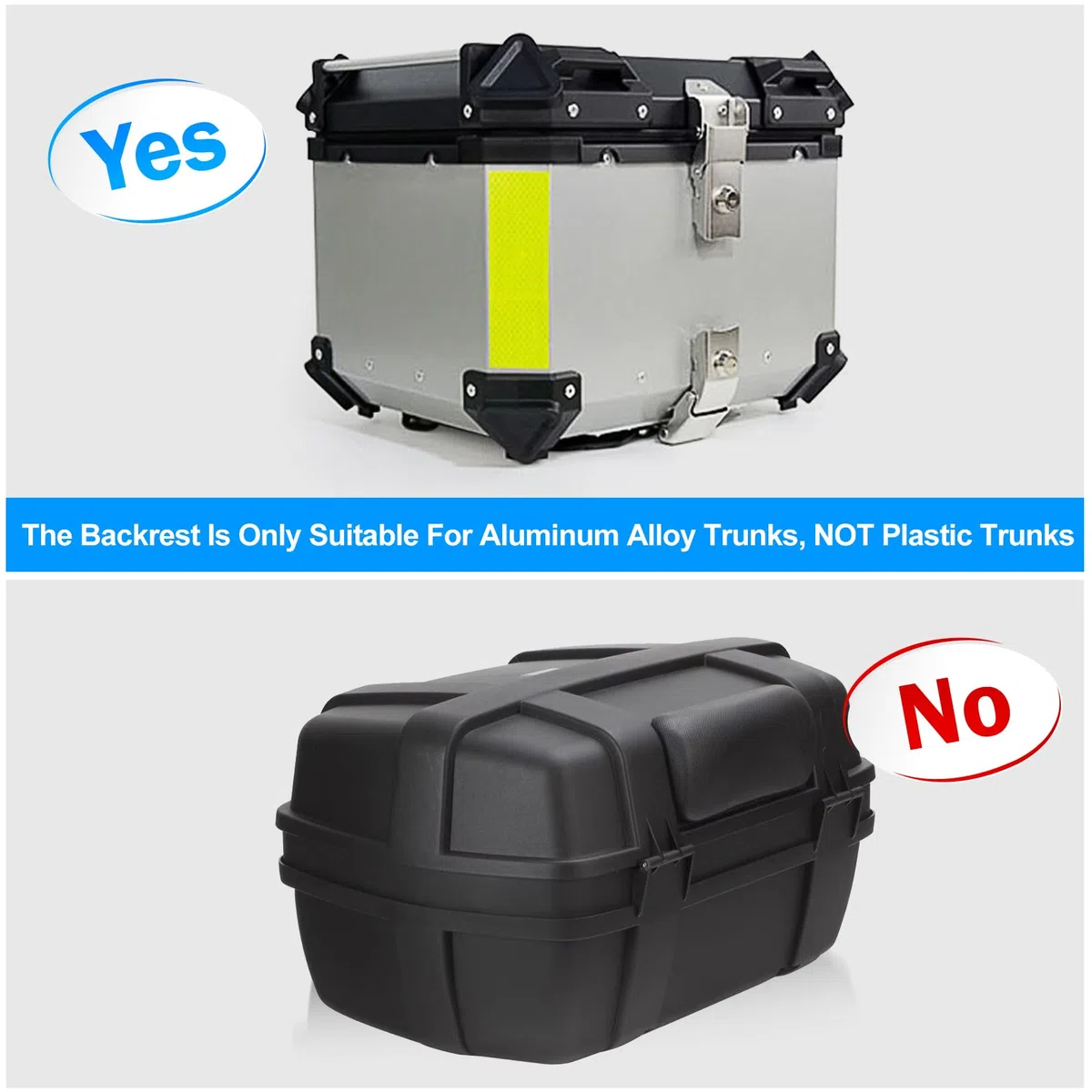 PSLER Cojín de Soporte Trasero para Caja Superior de Motocicleta, Caja Trasera para Bicicleta Respaldo Universa(Maleta 50L)