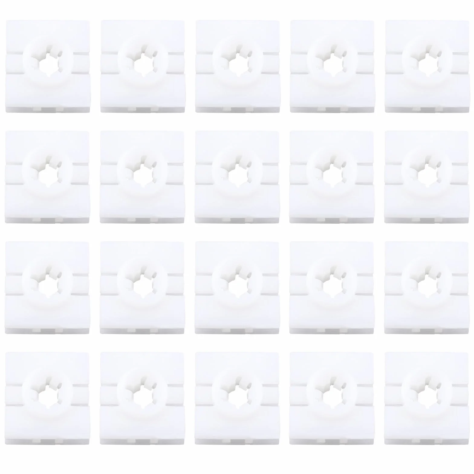 20 clips de sujeción para faldones laterales de plástico, cuadrados, compatibles con Smart Fortwo 451 y compatibles con Audi New A4L B9, color blanco