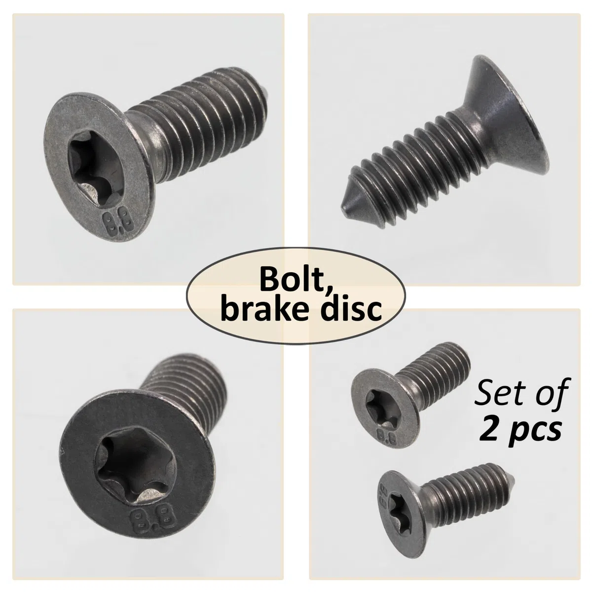 AERZETIX - C72964-2x Tornillo, disco de freno М6x1 - lado de montaje eje trasero, delantero - compatible con números OE N0142265
